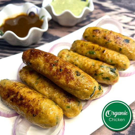 Organic Chicken Seekh Kebab (12 pieces)